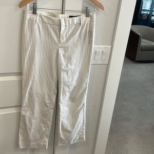 Cropped Flare Cotton Club Monaco Striped Trouser Size 2